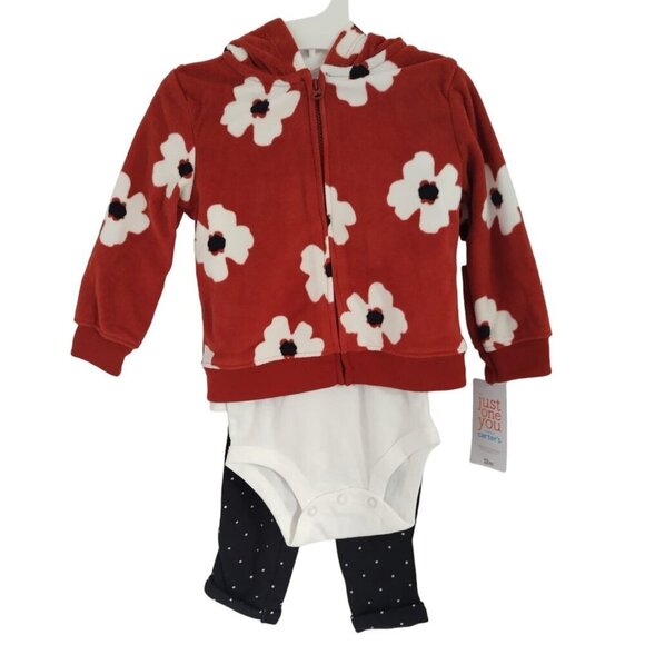 Carters Girls Just One You 3-Piece Set,12 Months Hoodie, Bodysuit and Leggings - Picture 5 of 8